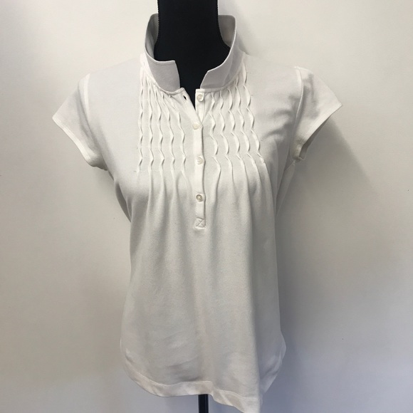 Anthropologie Tops - Anthropologie White Postmark Polo Tee Shirt